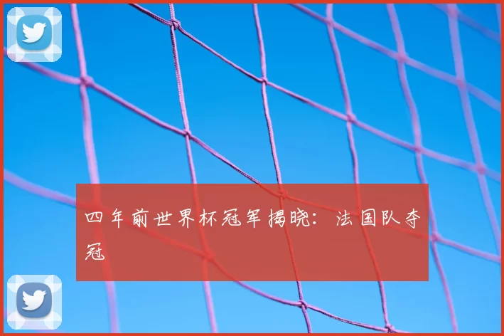 四年前世界杯冠军揭晓:法国队夺冠